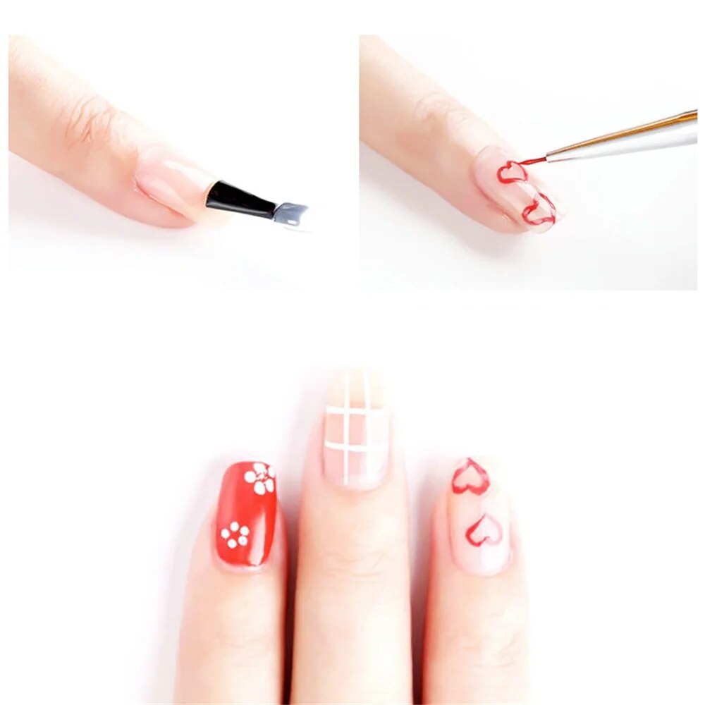 3pcs Acrylic Nail Brush French Stripe Tips Manicure Ultra-thin Nail Polish Line Drawing Pen Gel Painting Art Tools Brushes Set