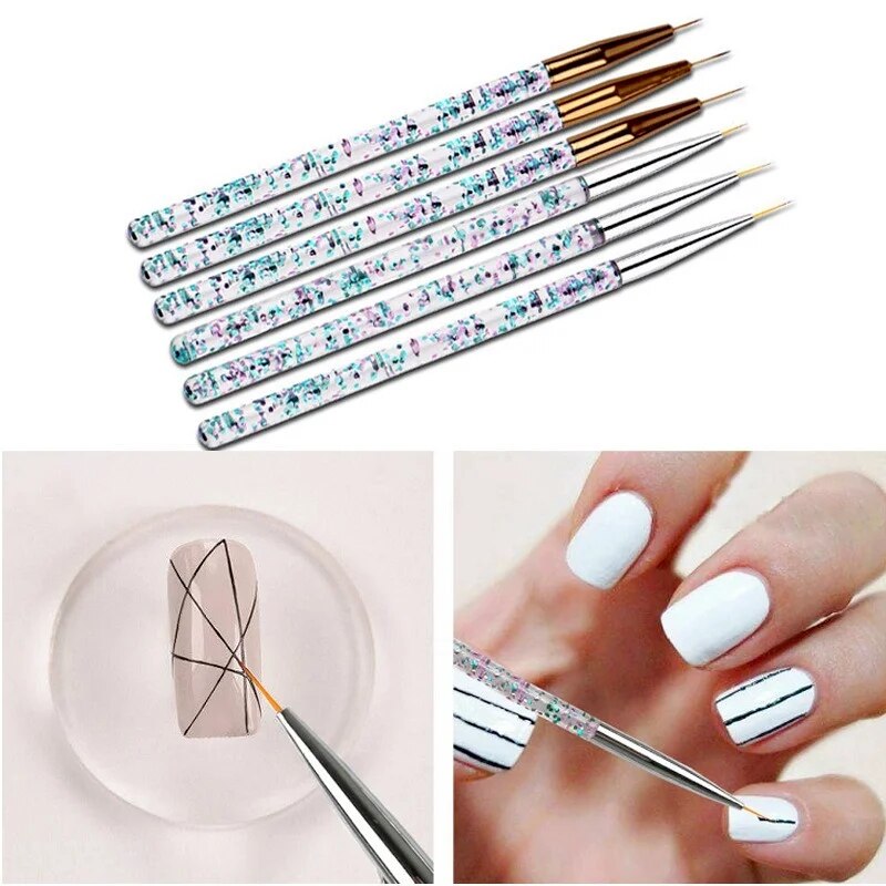 3pcs Acrylic Nail Brush French Stripe Tips Manicure Ultra-thin Nail Polish Line Drawing Pen Gel Painting Art Tools Brushes Set