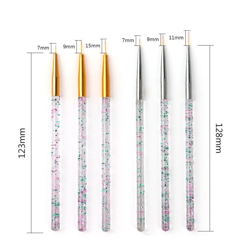 3pcs Acrylic Nail Brush French Stripe Tips Manicure Ultra-thin Nail Polish Line Drawing Pen Gel Painting Art Tools Brushes Set