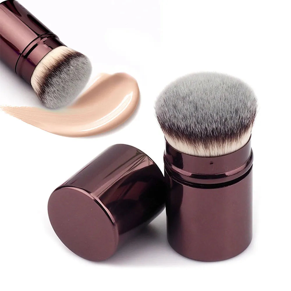 1Pcs Retractable Kabuki Brush Retractable Foundation Brush Foundation Powder Contour Makeup Brushes Portable Make Up Brushes