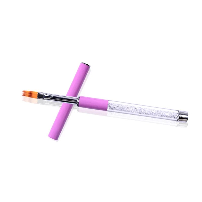 Nail Ombre Brush Gel Polish Gradient Shadow Painting Pen Manicure Drawing Tools Crystal Rhinestone Handle Nail Decor Brushes