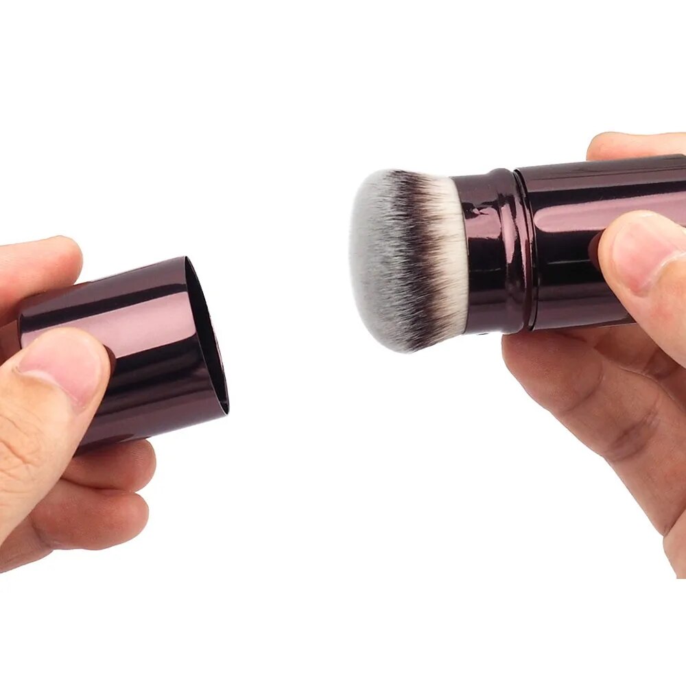 1Pcs Retractable Kabuki Brush Retractable Foundation Brush Foundation Powder Contour Makeup Brushes Portable Make Up Brushes