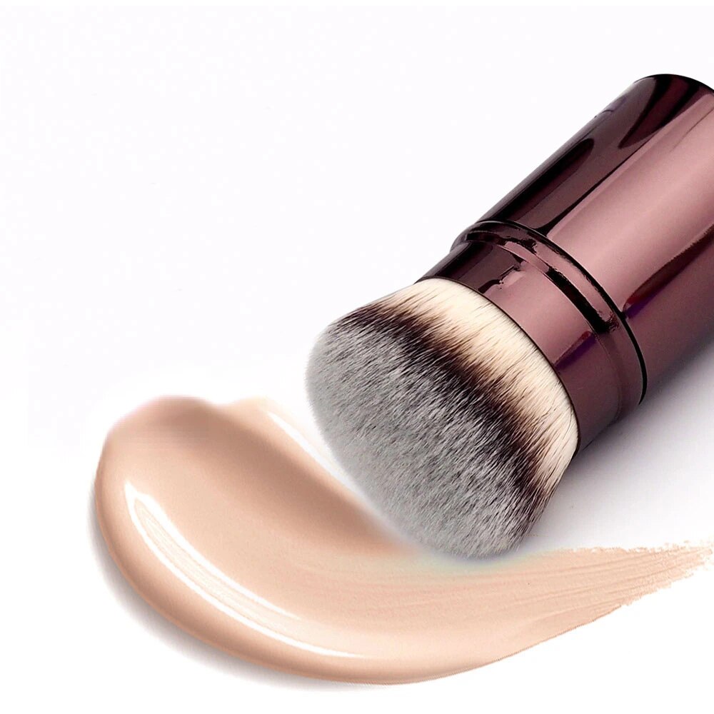 1Pcs Retractable Kabuki Brush Retractable Foundation Brush Foundation Powder Contour Makeup Brushes Portable Make Up Brushes