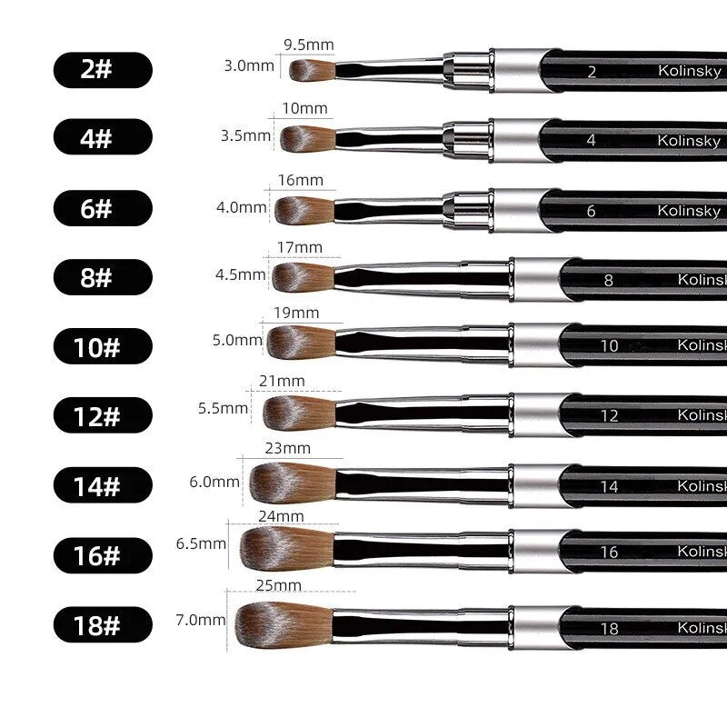 1PC Nail Brush Kolinsky Sable Acrylic Brush UV Gel Carving Pen Brush Liquid Powder DIY Nail Drawing