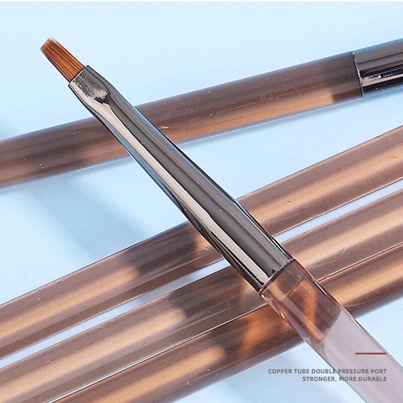 15 Pcs/Set Acrylic Transparent Manicure Brush Different Gel Nail Brushes Carving Drawing Line Pen Tool