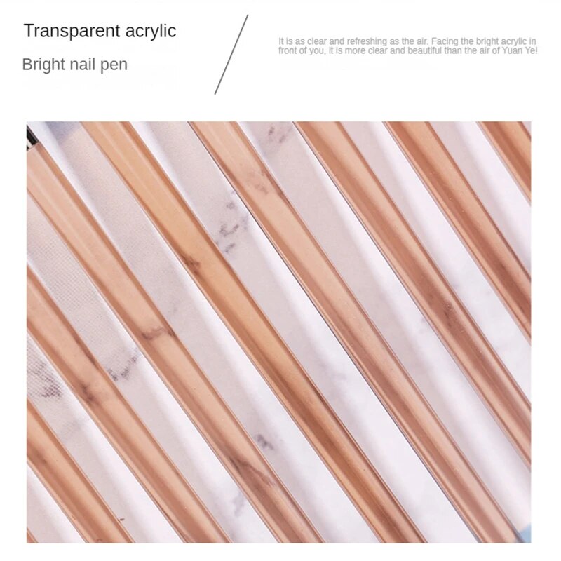 15 Pcs/Set Acrylic Transparent Manicure Brush Different Gel Nail Brushes Carving Drawing Line Pen Tool