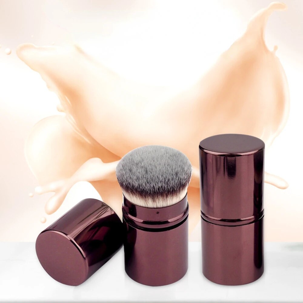 1Pcs Retractable Kabuki Brush Retractable Foundation Brush Foundation Powder Contour Makeup Brushes Portable Make Up Brushes