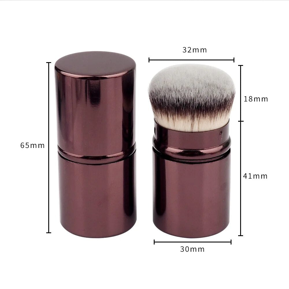 1Pcs Retractable Kabuki Brush Retractable Foundation Brush Foundation Powder Contour Makeup Brushes Portable Make Up Brushes