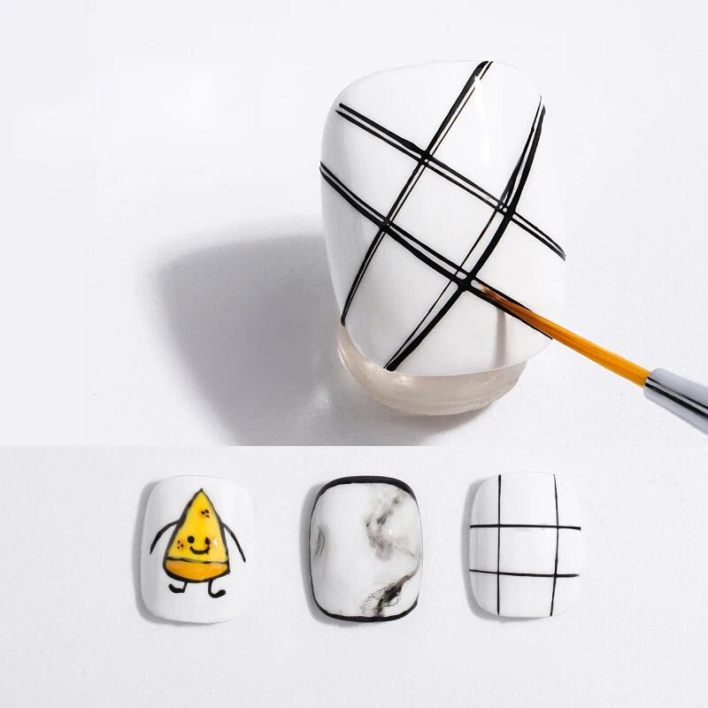 3pcs Acrylic Nail Brush French Stripe Tips Manicure Ultra-thin Nail Polish Line Drawing Pen Gel Painting Art Tools Brushes Set