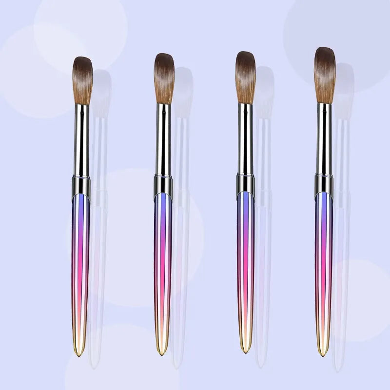 4pcs Kolinsky Acrylic Nail Brush Set Size 10/12/14/16 for Acrylic Powder Application Brushes Art Extension & Carving Salon Home