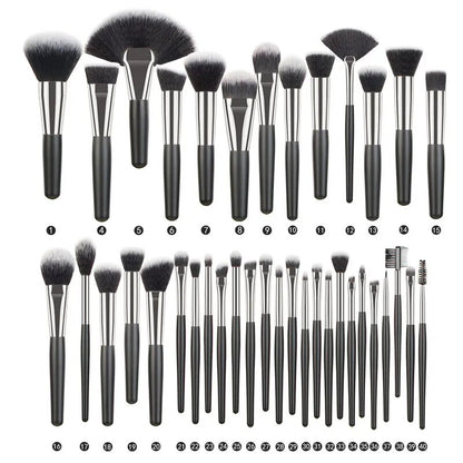 5-40pcs Luxury Black Professional Makeup Brush Set Big Powder Makeup Brushes Foundation Natural Blending pinceaux de maquillage