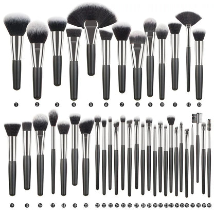 5-40pcs Luxury Black Professional Makeup Brush Set Big Powder Makeup Brushes Foundation Natural Blending pinceaux de maquillage