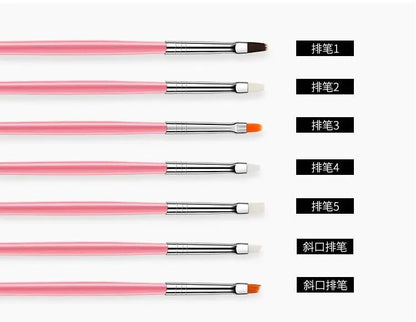 New 15pcs Nail Brush Painting Black Set Nail Pen Pink Art Tools Acrylic Drawing Pen For Manicure Professional Salon Design