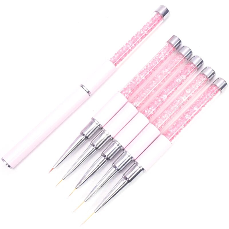 1Pcs Nails Art Brush Lines Stripe Flower Painting Drawing Pen Acrylic UV Gel Extension Grids Brush 3D Design DIY Manicure Tools