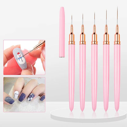 1Pcs French Stripe Nail Art Liner Brush 3D Tips Line Stripes DIY Drawing Pen UV Gel Brushes Painting Pen Manicure Tools