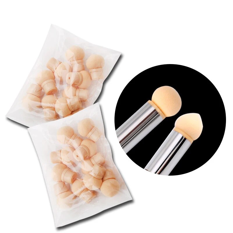 Round Sharp Head Sponge Heads Replacement Nail Art Gel Polish Color Gradient Brush Glitter Powder Dotting Manicure Tools