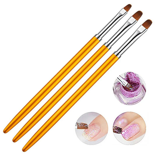 3Pcs French Stripe Nail Art Liner Brush 3D Tips Line Stripes DIY Drawing Pen UV Gel Nail Art Painting Brushes Pen Manicure Tools