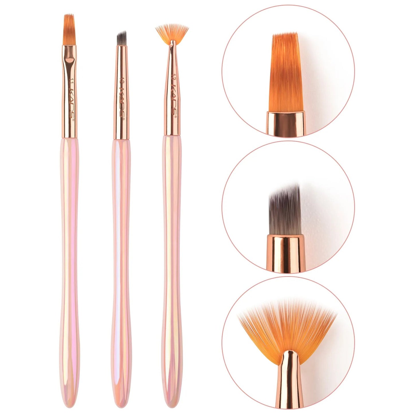 KADS 15/13/12Pc Nail Gel Brush Set for Nails Art French Thin Liner Manicure Drawing Brush Phototherapy Pen Nail Decoration Brush