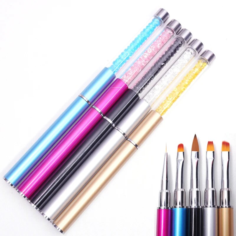 1Pcs Nails Art Brush Lines Stripe Flower Painting Drawing Pen Acrylic UV Gel Extension Grids Brush 3D Design DIY Manicure Tools