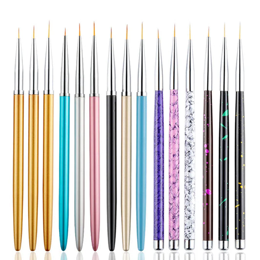 3pcs Acrylic Nail Brush French Stripe Tips Manicure Ultra-thin Nail Polish Line Drawing Pen Gel Painting Art Tools Brushes Set