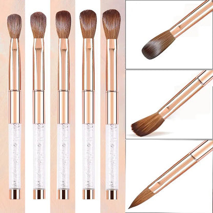 100% Kolinsky Acrylic Nail Brush Good Quality Nail Art Mink Brush Diamond Metal Handle Acrylic Powder Brush Nail Tech Supplies