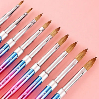 Acrylic Kolinsky Nail Brush 3D Pure Handmade Round Shape Nail Brushes Professional Nail Art Brush Manicure Nail Brushes Tools