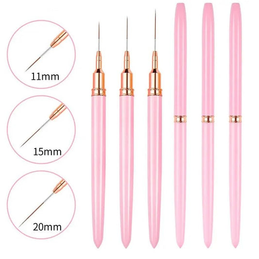 1Pcs French Stripe Nail Art Liner Brush 3D Tips Line Stripes DIY Drawing Pen UV Gel Brushes Painting Pen Manicure Tools