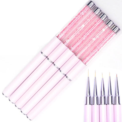 1Pcs Nails Art Brush Lines Stripe Flower Painting Drawing Pen Acrylic UV Gel Extension Grids Brush 3D Design DIY Manicure Tools