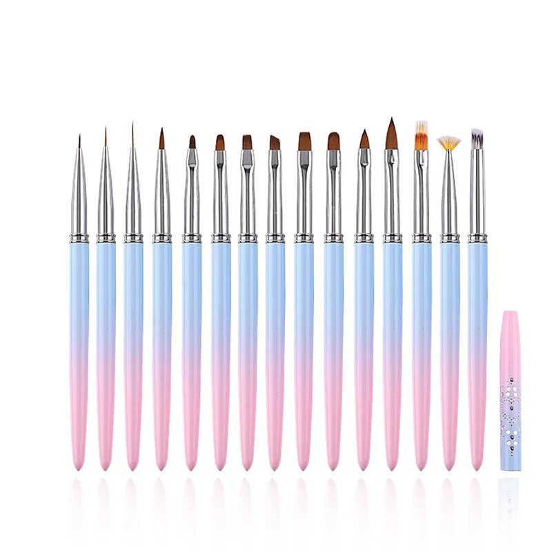 Nail Art Stripes Lines Brushes DIY Painting Flower Brush Powder Acrylic UV Gel Drawing Pen Dotting Tools Manicure Nail Brushes