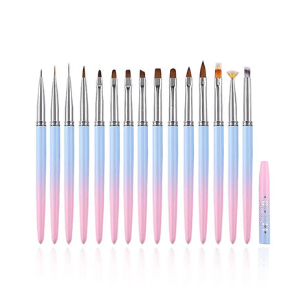 Nail Art Stripes Lines Brushes DIY Painting Flower Brush Powder Acrylic UV Gel Drawing Pen Dotting Tools Manicure Nail Brushes