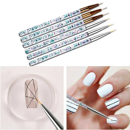 3pcs Acrylic Nail Brush French Stripe Tips Manicure Ultra-thin Nail Polish Line Drawing Pen Gel Painting Art Tools Brushes Set