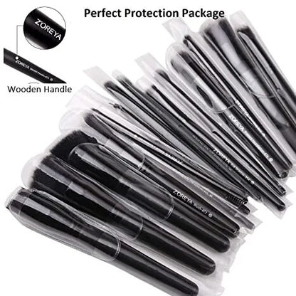 ZOREYA 15 Pcs Luxury Balck Makeup Brushes Set Tools Professional Brushes Foundation Powder Eyeliner Eyeshadow Make up Brushes