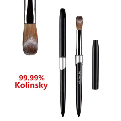 1PC Nail Brush Kolinsky Sable Acrylic Brush UV Gel Carving Pen Brush Liquid Powder DIY Nail Drawing