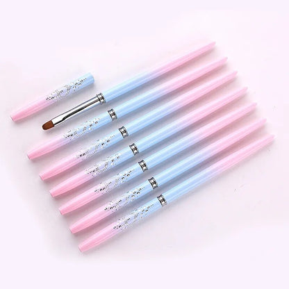 Nail Art Stripes Lines Brushes DIY Painting Flower Brush Powder Acrylic UV Gel Drawing Pen Dotting Tools Manicure Nail Brushes