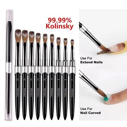 1PC Nail Brush Kolinsky Sable Acrylic Brush UV Gel Carving Pen Brush Liquid Powder DIY Nail Drawing