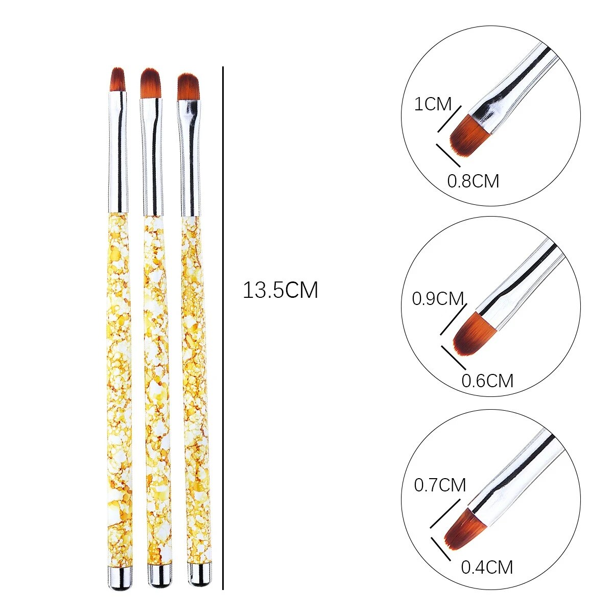 3pcs/set Nail Painting Pen Set Nail Art UV Gel Extension Builder Petal Flower Drawing Brush Manicure Tools Nail Brushes