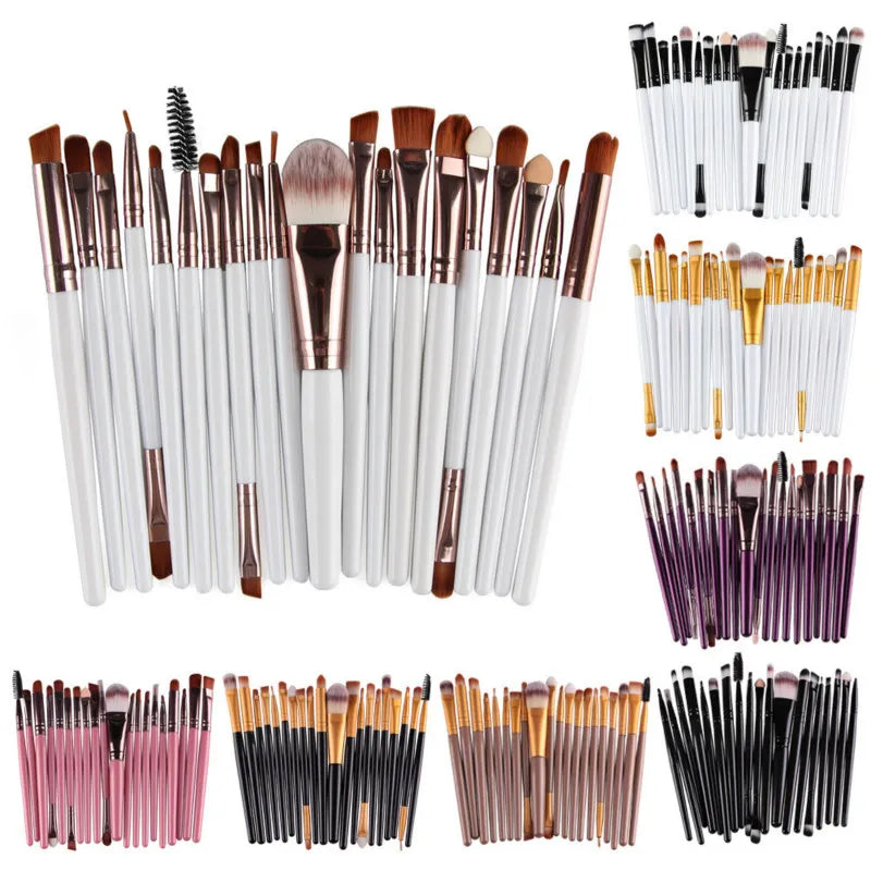 20Pcs Makeup Brushes Set Professional Plastic Handle Soft Synthetic Hair Powder Foundation Eyeshadow Make Up Brushes Cosmetics