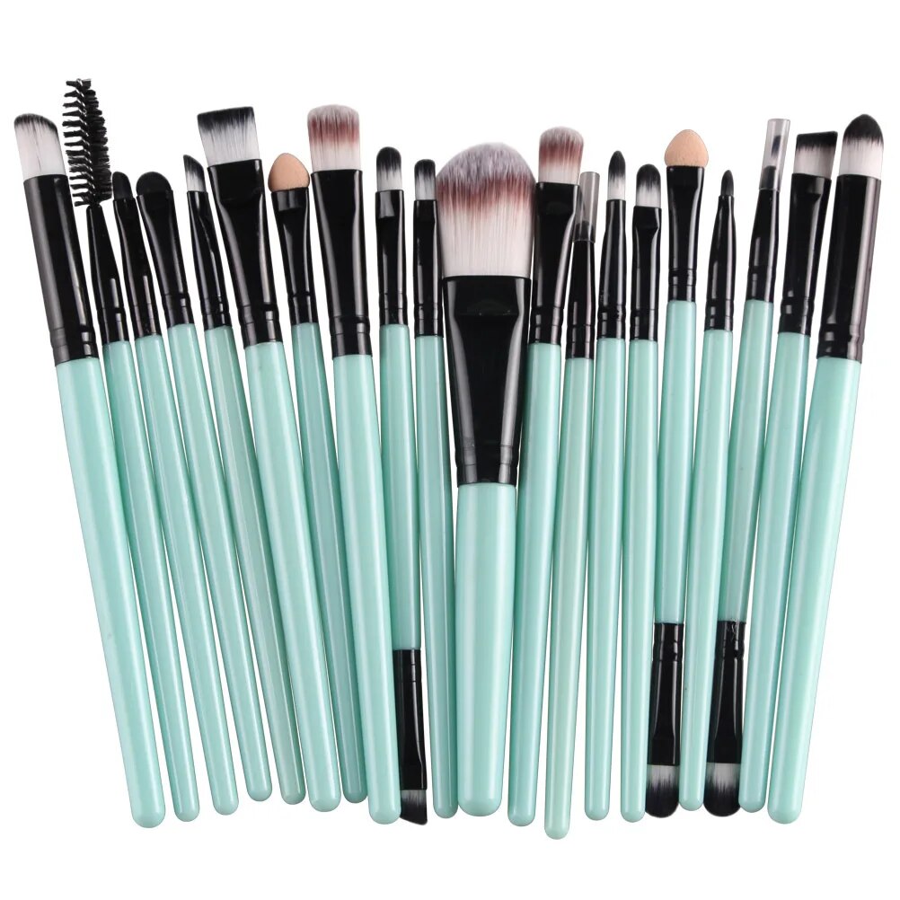 20Pcs Makeup Brushes Set Professional Plastic Handle Soft Synthetic Hair Powder Foundation Eyeshadow Make Up Brushes Cosmetics