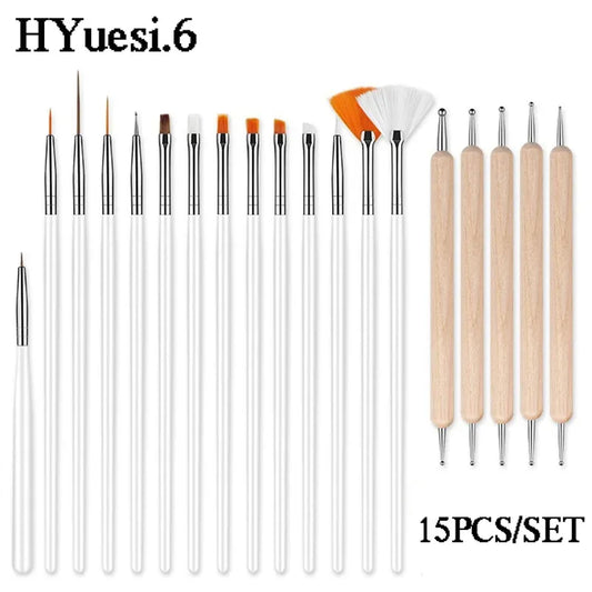 One Set Acrylic French Stripe Nail Art Liner Brush Tips Nail Professional Supplies Line Drawing Pen Gel Brushes Painting Tools