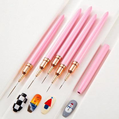 1Pcs French Stripe Nail Art Liner Brush 3D Tips Line Stripes DIY Drawing Pen UV Gel Brushes Painting Pen Manicure Tools