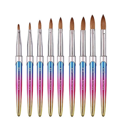 Acrylic Kolinsky Nail Brush 3D Pure Handmade Round Shape Nail Brushes Professional Nail Art Brush Manicure Nail Brushes Tools